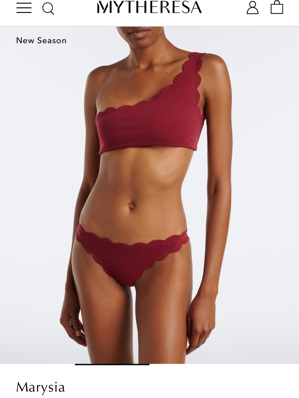 Marysia Scalloped One-Shoulder Bikini in Orange
